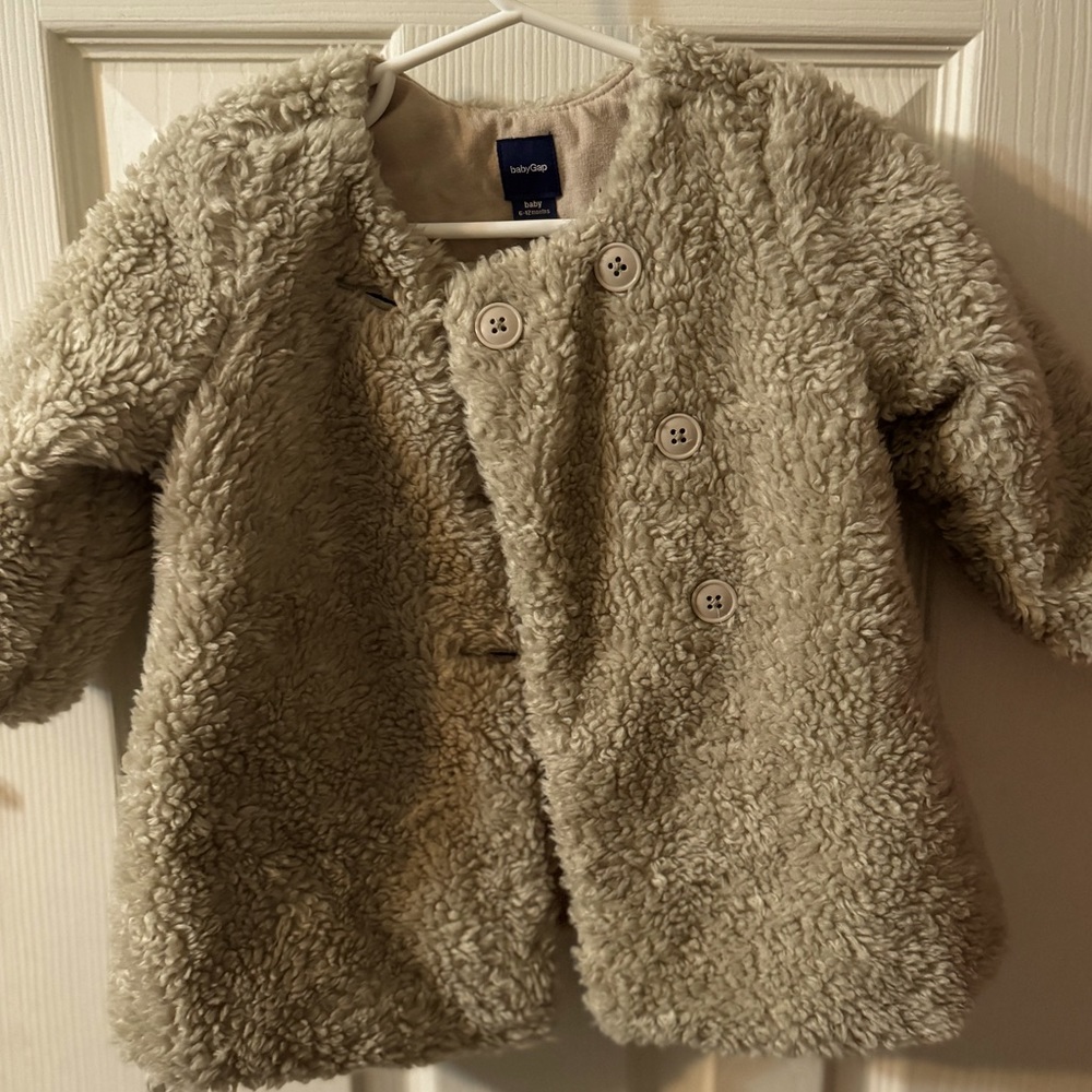 Baby Gap Sherpa Teddy Bear Jacket, cream/tan color